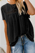 Flutter Sleeves Sheer Textured Babydoll Top